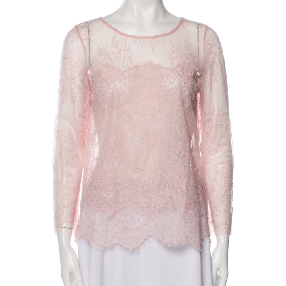 The Kooples Pink Lace Blouse Size Large